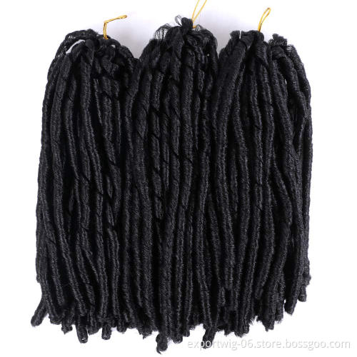 Wholesale Soft Faux Locs Crochet Hair Extensions Synthetic Fiber Soft Locs Hair Twist Braids Crochet Hair Dreadlocks Braiding